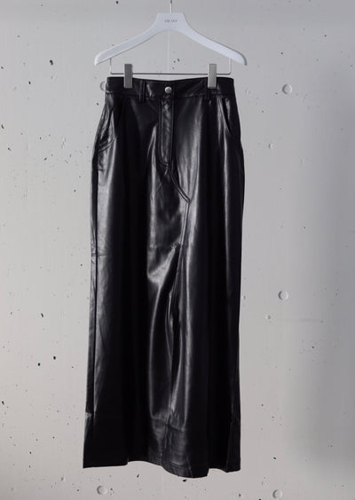 JOHN / Faux Leather Slit Skirt
