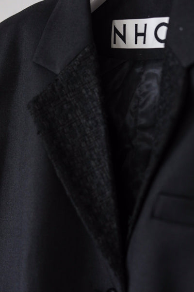 JOHN /Black Tweed Collar Blazer