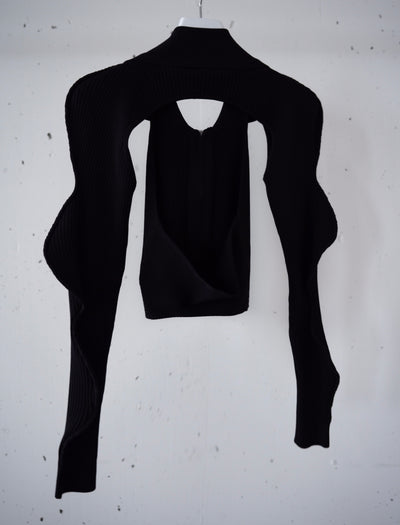 ANNAKIKI  / Signature 3D Waved-sleeve Knit Top